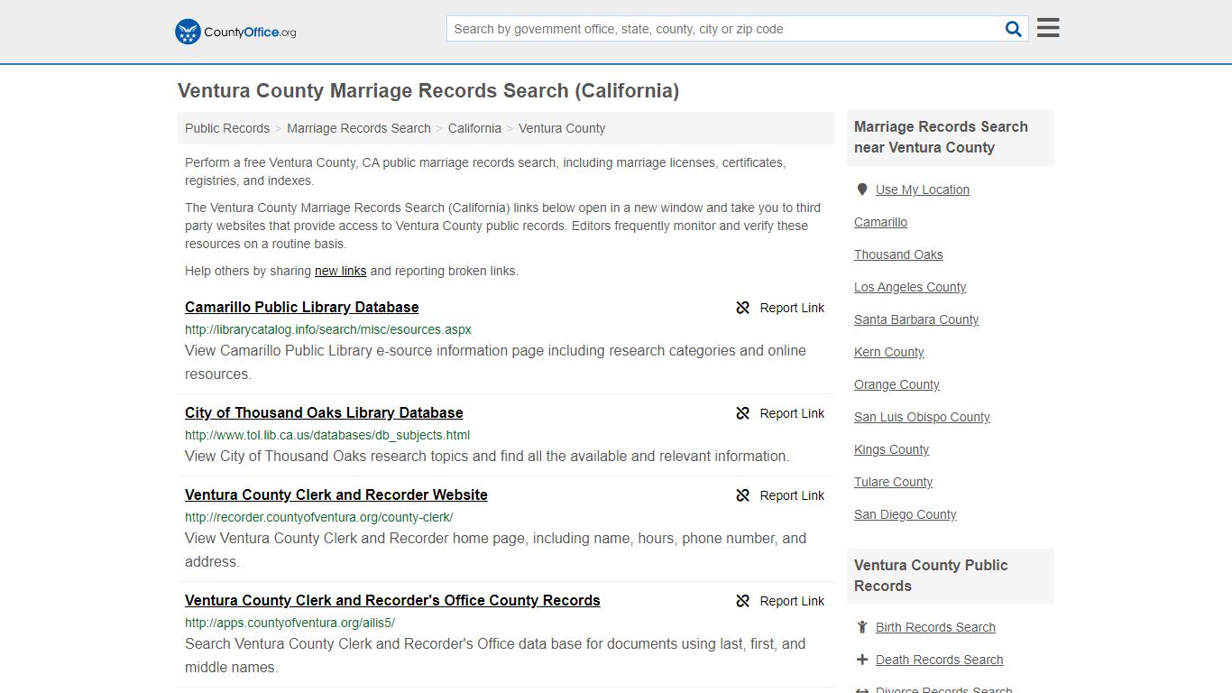 Marriage Records Search - Ventura County, CA (Marriage ...